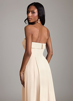Azazie Lucienne Bridesmaid Dresses White Alabaster A-Line Strapless Chiffon Convertible Dress image7