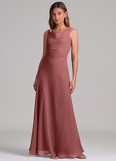 Azazie Nerine Brudtärnklänningar Klä av A-Linje i Chiffong Plisserad Ametist image3