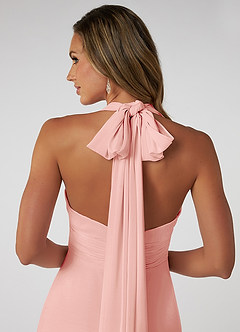 Azazie Fifi Brautjungfernkleider Wandelbar A-Linie Schulterfrei Chiffon Kleid Rosettenrosa image4