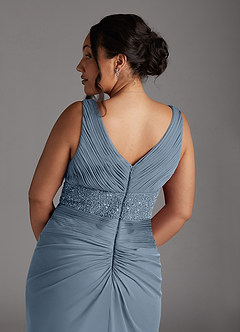 Azazie Winona Mother of the Bride Dresses Dusty Blue Mermaid Sequins Mesh Dress image2