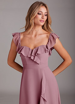 Azazie Lyra Bridesmaid Dresses Vintage Mauve A-Line Chiffon Convertible Dress image10