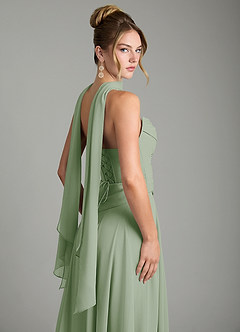 Azazie Gabriela Bridesmaid Dresses Dusty Sage A-Line Corset Chiffon Dress image12