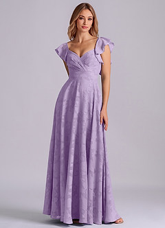 Azazie Leilani Robes de demoiselle d'honneur Robe Trapèze en Blumen-Burnout Encolure en Forme de Cœur Lilas image3