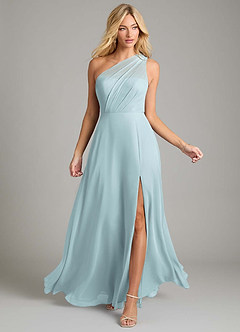 Azazie Phaedra Jurken voor bruidsmeisjes Jurk van Chiffon met A-Lijn One-Shoulder De Nevel image4