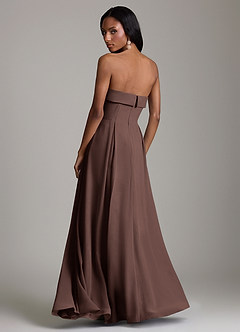Azazie Lucienne Bridesmaid Dresses Ganache A-Line Strapless Chiffon Convertible Dress image2