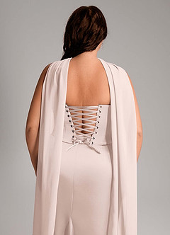 Azazie Sorrel Bridesmaid Dresses Blushing Pink Mermaid Strapless Stretch Satin Convertible Dress image14