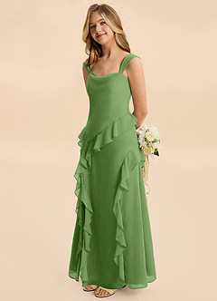 Azazie Sloane Junior Basil A-Line Sweetheart Neckline Chiffon Dress image1