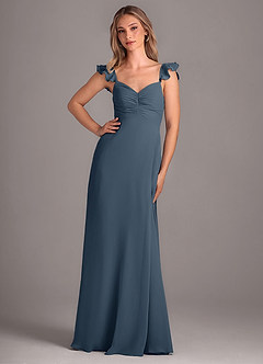 Azazie Kaylyn Bridesmaid Dresses Neptune A-Line Ruched Chiffon Dress image1