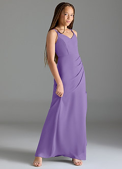 Azazie Leo Junior Tahiti Mermaid Pleated Chiffon Dress image3