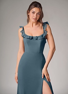 Azazie Callie Bridesmaid Dresses Twilight Mermaid Side Slit Chiffon Convertible Dress image5