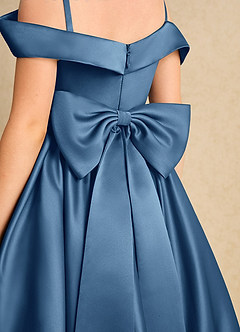 Azazie Favia Flower Girl Dresses Twilight A-Line Off the Shoulder Matte Satin Dress image7