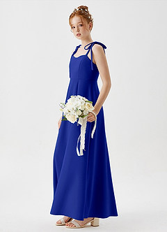 Azazie Rosey Junior Royal Blue A-Line Sweetheart Neckline Stretch Crepe Dress image3