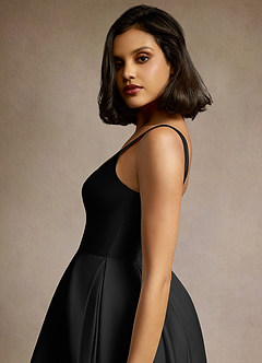 Olivia Black Pleated Midi Dress image4