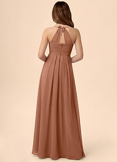 Azazie Ginny Junior Bronzer A-Line Pleated Chiffon Dress image4