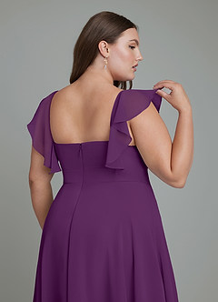Azazie Leilani Bridesmaid Dresses Grape A-Line Pleated Chiffon Dress image12