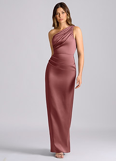 Azazie Akilah Brudtärnklänningar Klä av Sjöjungfru i Stretch Satin Ena axeln Ametist image4