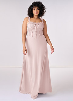 Barbie ♥ Azazie Bridesmaid Dresses Blushing Pink A-Line Sweetheart Neckline Chiffon Dress image5
