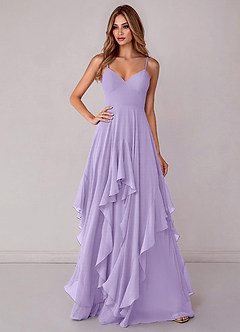 Azazie Zaina Bridesmaid Dresses Lilac A-Line Chiffon Dress image1