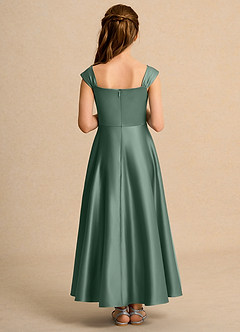 Azazie Bundle Girls Formal vestidos de niña de las flores Vestido de Eucalipto de Satin Mate de Corte en A con Plisado image2