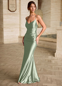 Scarlett Menthe Verte Robe de bal sirène dos nu à lacets image5