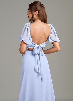 Azazie Phylicia Bridesmaid Dresses Ice A-Line Bow Chiffon Dress image1