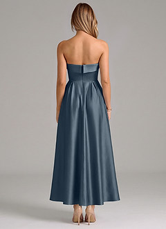 Azazie Lucienne Suknie dla druhen Linia A Pofałdowany Satyna elastyczna Długość kostki Sukienka image6