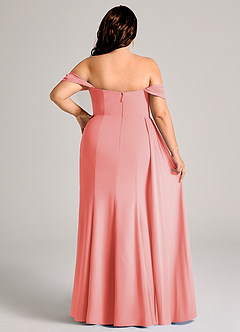 Azazie Amyra Jurken voor bruidsmeisjes Converteerbaar Jurk van Chiffon met Kolom Off the Shoulder Koraal image15