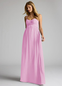 Azazie Llana Maternity Bridesmaid Dresses A-Line Chiffon Floor-Length Dress image3