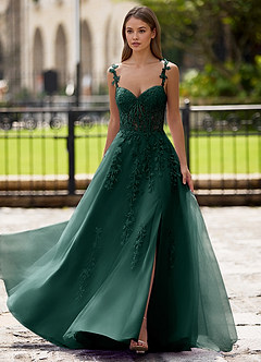 Dreamscape Dark Green A-line Prom Dress image4