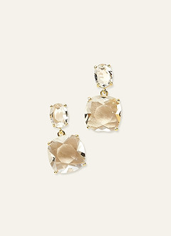 front Pendientes de piedras preciosas de cristal transparente