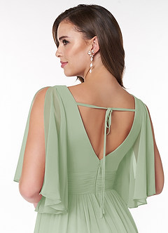 Azazie Temeka Bridesmaid Dresses Dusty Sage A-Line Ruched Chiffon Dress image5