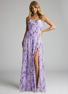 Azazie Alia Bridesmaid Dresses Lilac Bloom A-Line Pleated Chiffon Dress image1