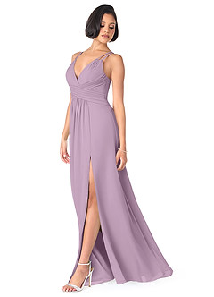 Azazie Farren Bridesmaid Dresses Wisteria A-Line Pleated Chiffon Convertible Dress image3
