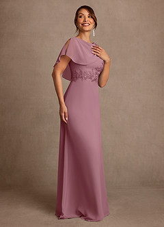 Azazie Frieda Mother of the Bride Dresses Vintage Mauve A-Line Applique Chiffon Dress image4