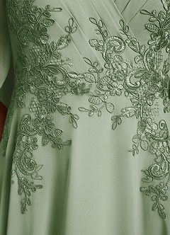 Azazie Tilda Brudens mor kjoler A-Line Blonder Chiffon Gulv-længde Kjole image6