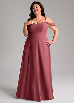 Azazie Marley Bridesmaid Dresses Merlot A-Line Off the Shoulder Chiffon Convertible Dress image14