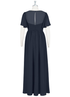 Azazie Verna Maternity Bridesmaid Dresses A-Line V-Neck Ruched Chiffon Floor-Length Dress image8