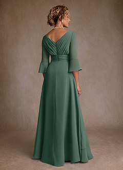 Azazie Eire Abiti per la Madre della Sposa Abito A-Line in Chiffon Plissettato Muschio Marino image2