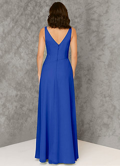 Azazie Kori Final Sale Royal Blue A-Line Pleated Chiffon Dress image2