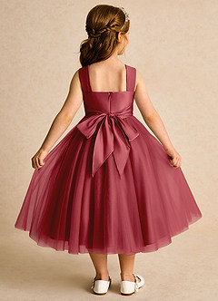 Azazie Dovey Abiti da Ragazza di Fiori Abito Principessa in Tulle Fiocco Melograno image3