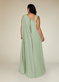 Azazie Franchesca vestidos de madre de la novia Vestido de Salvia Polvorienta de Chifón elástico de Sirena con Plisado image11