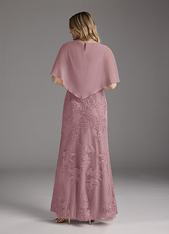 Azazie Whilhelmina Mother of the Bride Dresses Dusty Rose Mermaid Lace Chiffon Dress image6