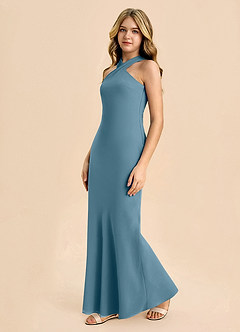 Azazie Doretta Junior Abito Tubino in Chiffon Plissettato Bermuda image4