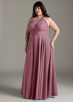 Azazie Charlize Bridesmaid Dresses Vintage Mauve A-Line One Shoulder Chiffon Dress image11
