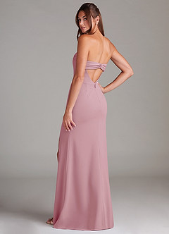 Azazie Leonis Bridesmaid Dresses Vintage Mauve Sheath Strapless Stretch Crepe Convertible Dress image3
