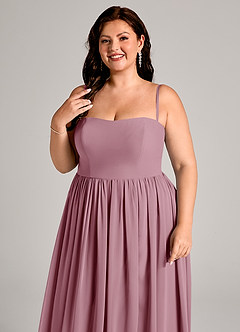 Azazie Calianna Bridesmaid Dresses Vintage Mauve A-Line Off the Shoulder Chiffon Convertible Dress image11