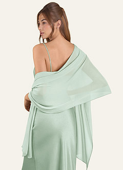 front Azazie Aleena chiffonsjal i matchende farve