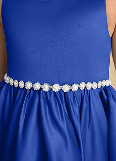 Azazie Julietta Flower Girl Dresses Royal Blue Ball-Gown Convertible Tulle Dress image10