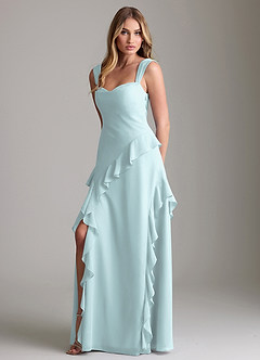 Azazie Sloane Bridesmaid Dresses Mist A-Line Sweetheart Neckline Chiffon Dress image1