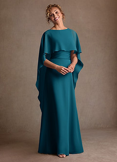 Azazie Marilla Mother of the Bride Dresses Ink Blue A-Line Pleated Chiffon Dress image6